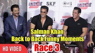 Salman Khan Back to Back Funny Moments | Race 3 Official Trailer Launch | #Race3ThisEID