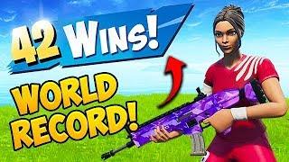 *WORLD RECORD* 42 WINS IN A ROW!! - Fortnite Funny Fails and WTF Moments! #551
