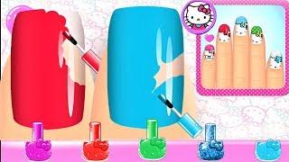 Play Nail Polish and Learn Colors with Hello Kitty Nail Salon - Funny Gameplay Video