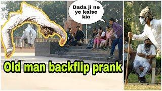 Old man backflip prank (April fool) 1st time in India and Kanpur