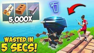 *NEW RECORD* Wasting 5000 Materials in 5 seconds! - Fortnite Funny Moments! #533