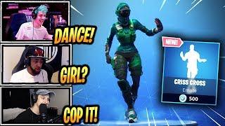 STREAMERS REACT *NEW* CRISS CROSS EMOTE/DANCE! - Fortnite Epic & Funny Moments (Fortnite BR)