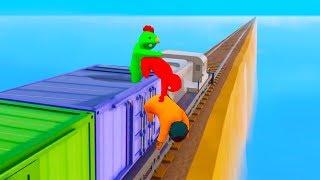 HOLD ON TO THE TRAIN CHALLENGE! (Gang Beasts Funny Moments)